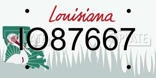IO87667 Louisiana License Plate