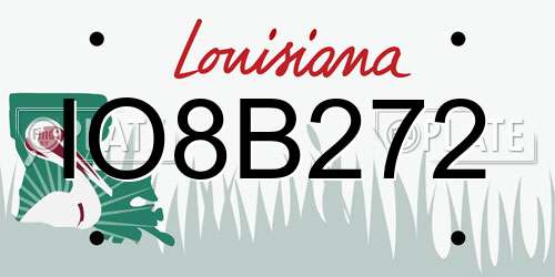 IO8B272 Louisiana License Plate