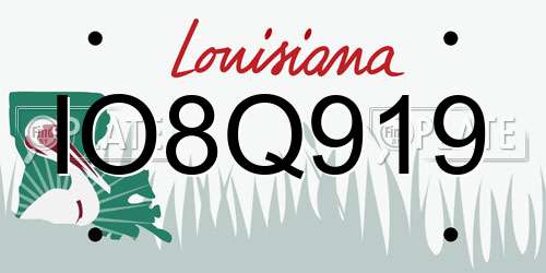 IO8Q919 Louisiana License Plate