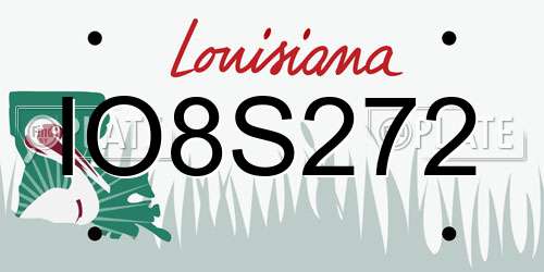 IO8S272 Louisiana License Plate