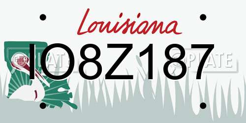 IO8Z187 Louisiana License Plate