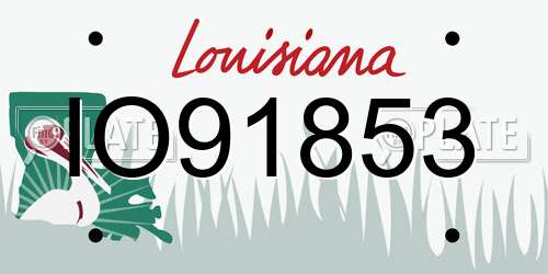 IO91853 Louisiana License Plate