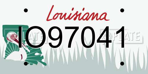 IO97041 Louisiana License Plate