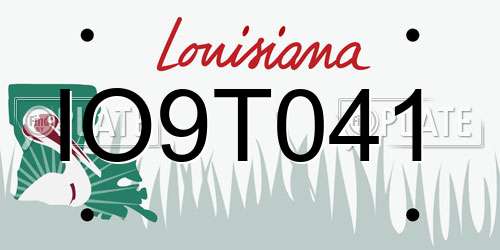 IO9T041 Louisiana License Plate