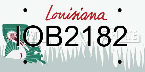 IOB2182 Louisiana License Plate