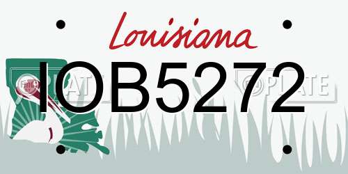IOB5272 Louisiana License Plate