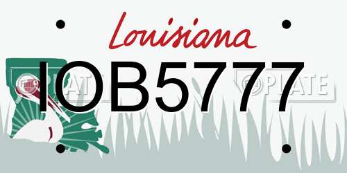 IOB5777 Louisiana License Plate