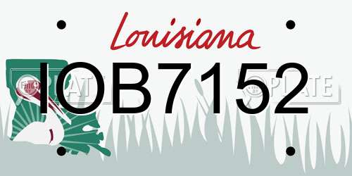 IOB7152 Louisiana License Plate