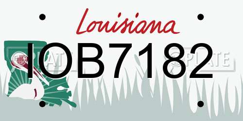 IOB7182 Louisiana License Plate