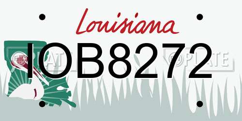 IOB8272 Louisiana License Plate