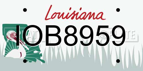 IOB8959 Louisiana License Plate