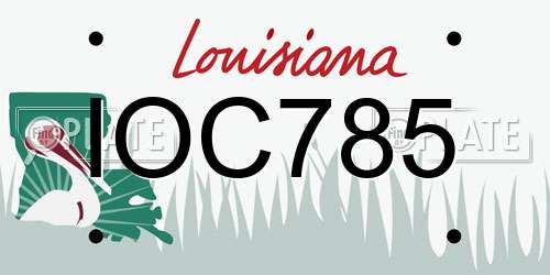 IOC785 Louisiana License Plate