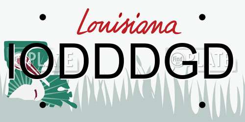 IODDDGD Louisiana License Plate