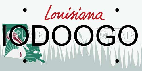 IODOOGO Louisiana License Plate