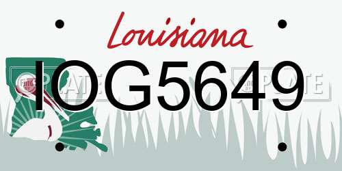 IOG5649 Louisiana License Plate