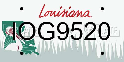 IOG9520 Louisiana License Plate
