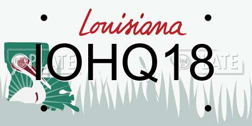 IOHQ18 Louisiana License Plate