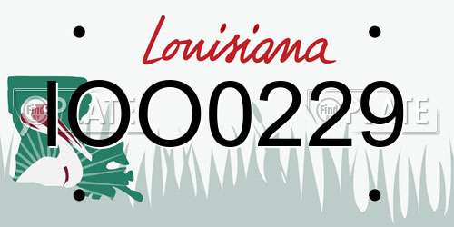 IOO0229 Louisiana License Plate