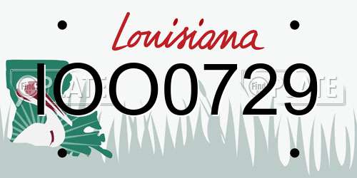 IOO0729 Louisiana License Plate