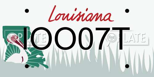 IOO07T Louisiana License Plate