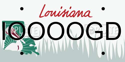 IOOOOGD Louisiana License Plate