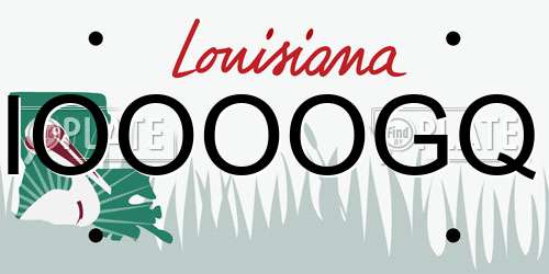 IOOOOGQ Louisiana License Plate