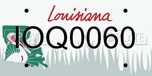 IOQ0060 Louisiana License Plate