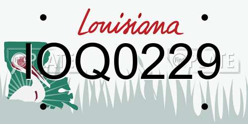 IOQ0229 Louisiana License Plate