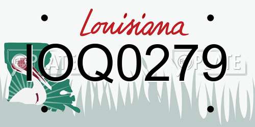 IOQ0279 Louisiana License Plate