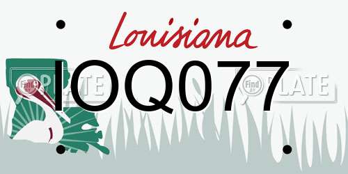 IOQ077 Louisiana License Plate