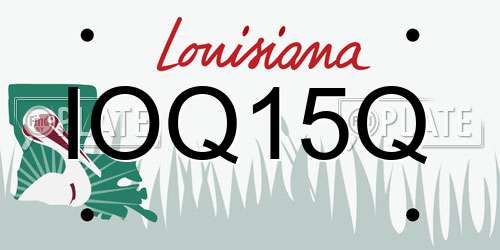 IOQ15Q Louisiana License Plate