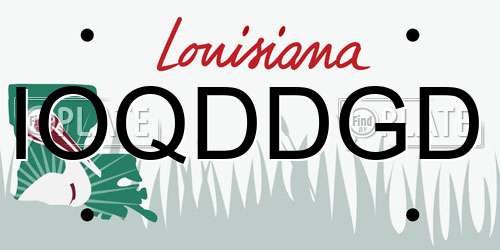 IOQDDGD Louisiana License Plate