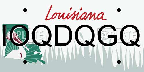 IOQDQGQ Louisiana License Plate