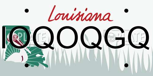 IOQOQGQ Louisiana License Plate