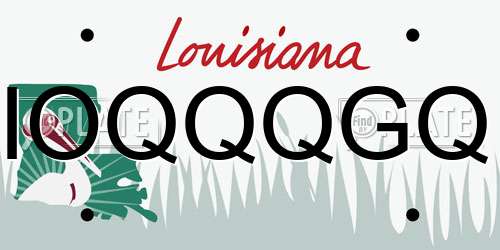 IOQQQGQ Louisiana License Plate