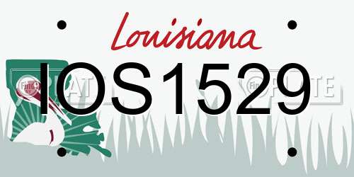 IOS1529 Louisiana License Plate