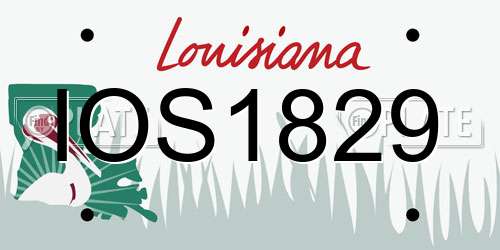 IOS1829 Louisiana License Plate
