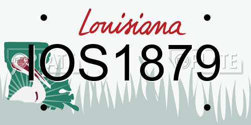 IOS1879 Louisiana License Plate