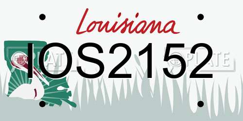 IOS2152 Louisiana License Plate