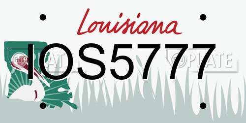 IOS5777 Louisiana License Plate
