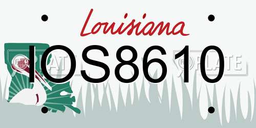 IOS8610 Louisiana License Plate