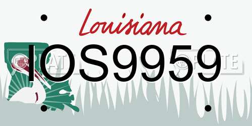IOS9959 Louisiana License Plate