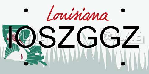 IOSZGGZ Louisiana License Plate