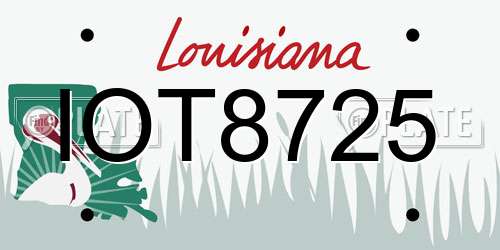 IOT8725 Louisiana License Plate