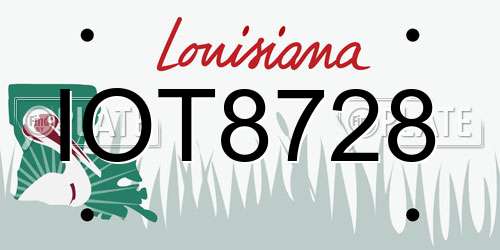 IOT8728 Louisiana License Plate
