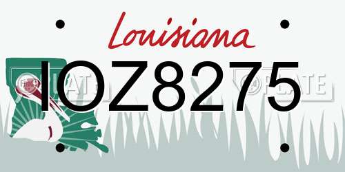 IOZ8275 Louisiana License Plate