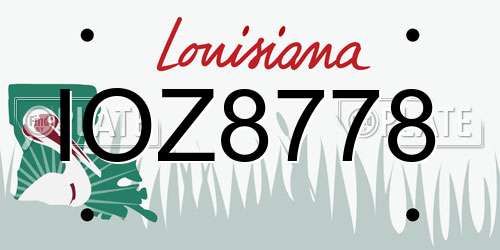 IOZ8778 Louisiana License Plate