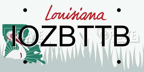 IOZBTTB Louisiana License Plate