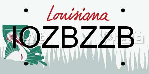 IOZBZZB Louisiana License Plate