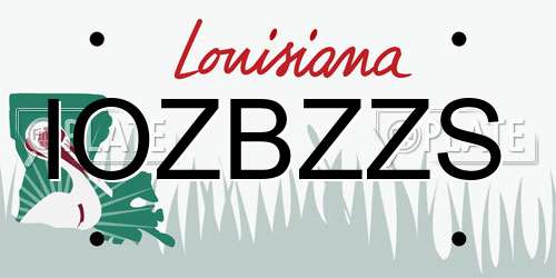 IOZBZZS Louisiana License Plate